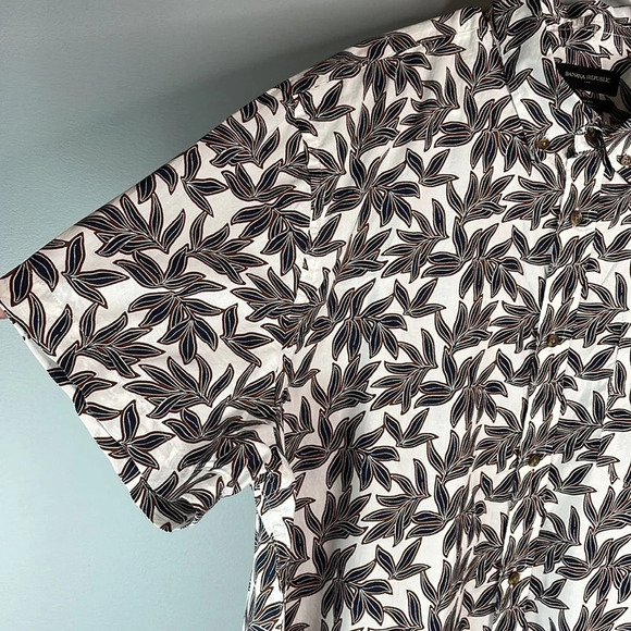 BANANA REPUBLIC Hawaiian Fern Print Slim Fit Button Down Shirt Preppy Size XXL - Picture 6 of 11
